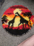 Giraffe's on the savannah rug